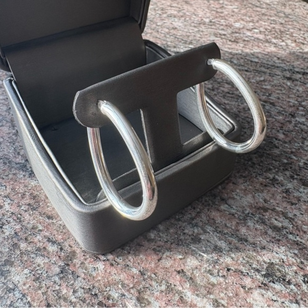 Elegant Sterling Silver Oval Hoop Earrings